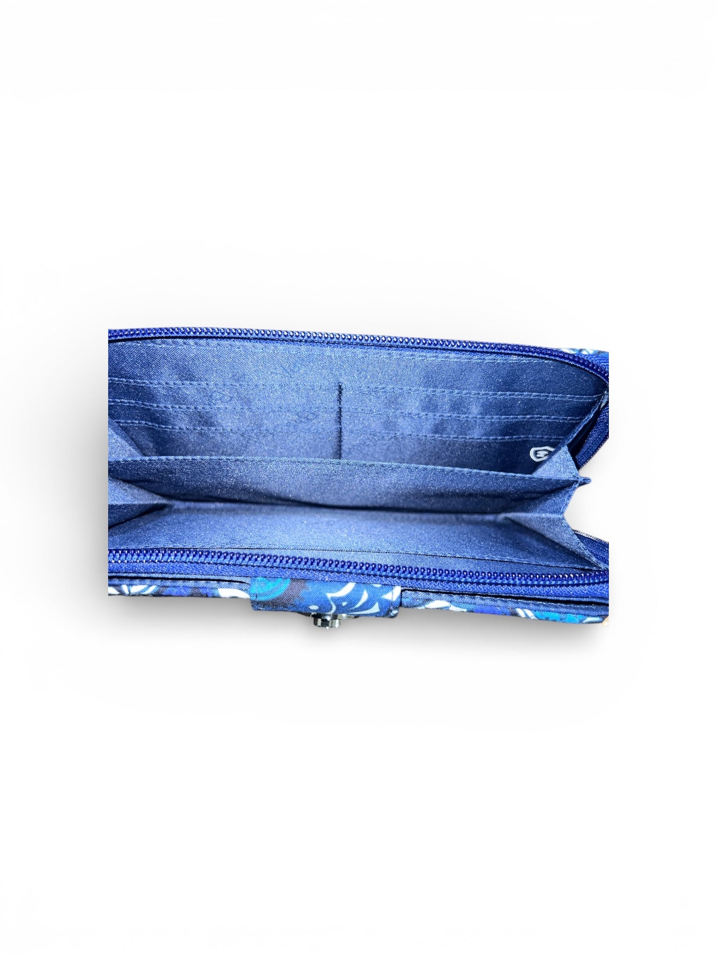 Vera Bradley RFID Turnlock Wallet Tropics Tapestry Blue