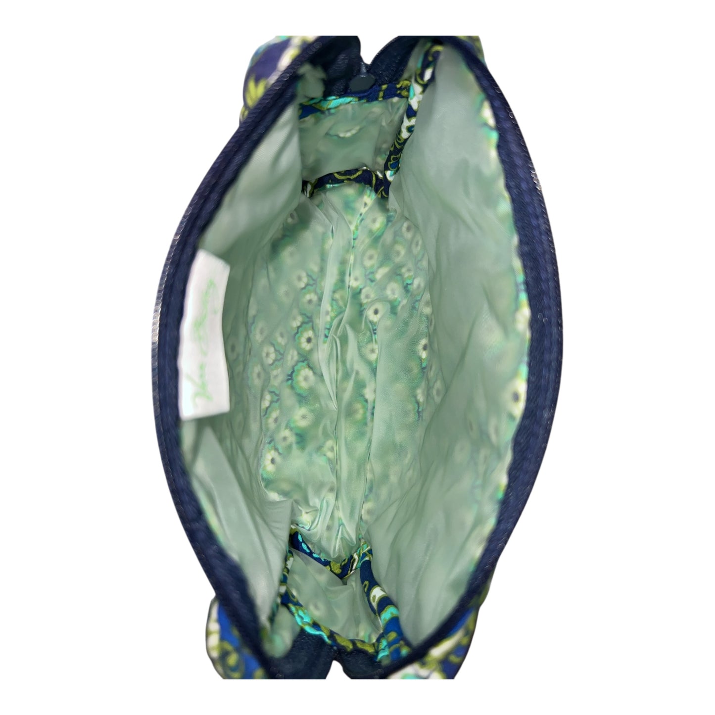Vera Bradley Rhythm & Blues Blue Green Floral Paisley Lined Cosmetic Bag
