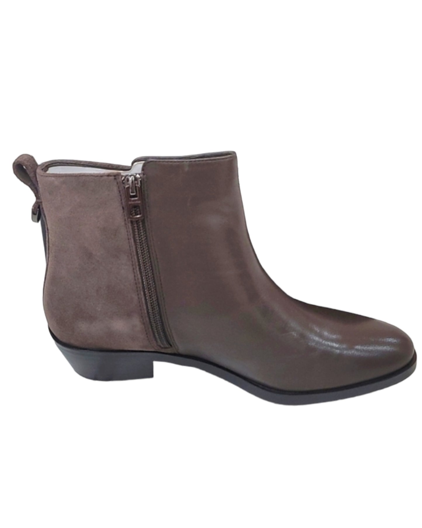 COACH Carmen Semi Matte Calf Leather Suede Bootie Mink 9M