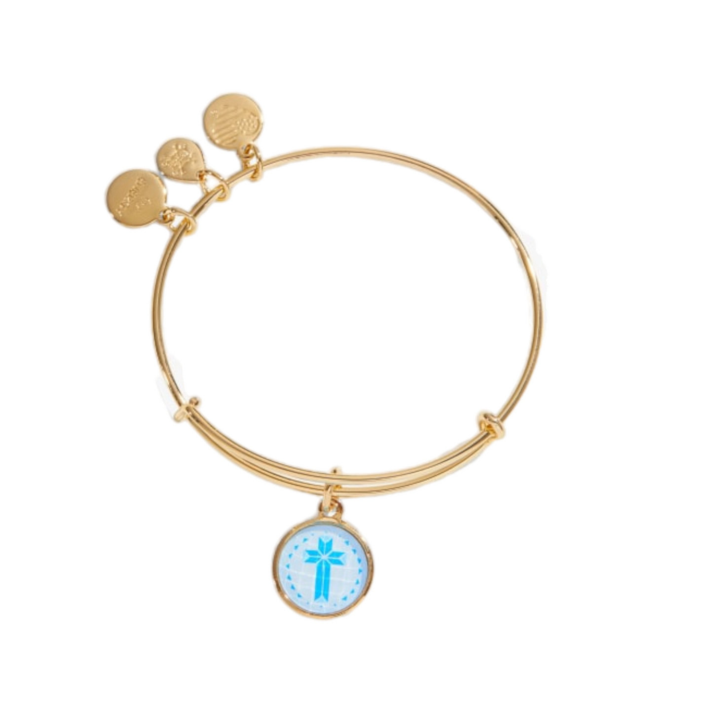 Alex and Ani Crystal Cross Charm Bangle Bracelet