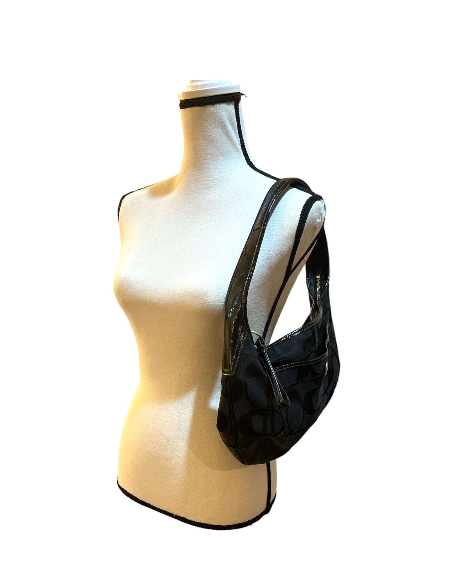 Coach signature canvas hobo shoulder bag