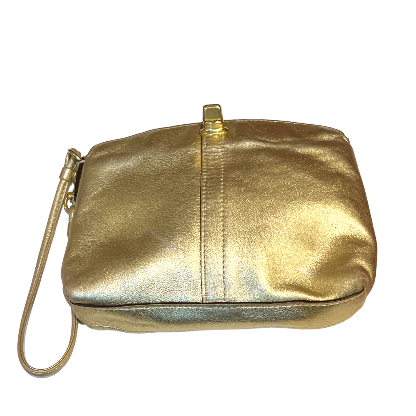 Coach Signature Metallic Leather Clutch Wristlet