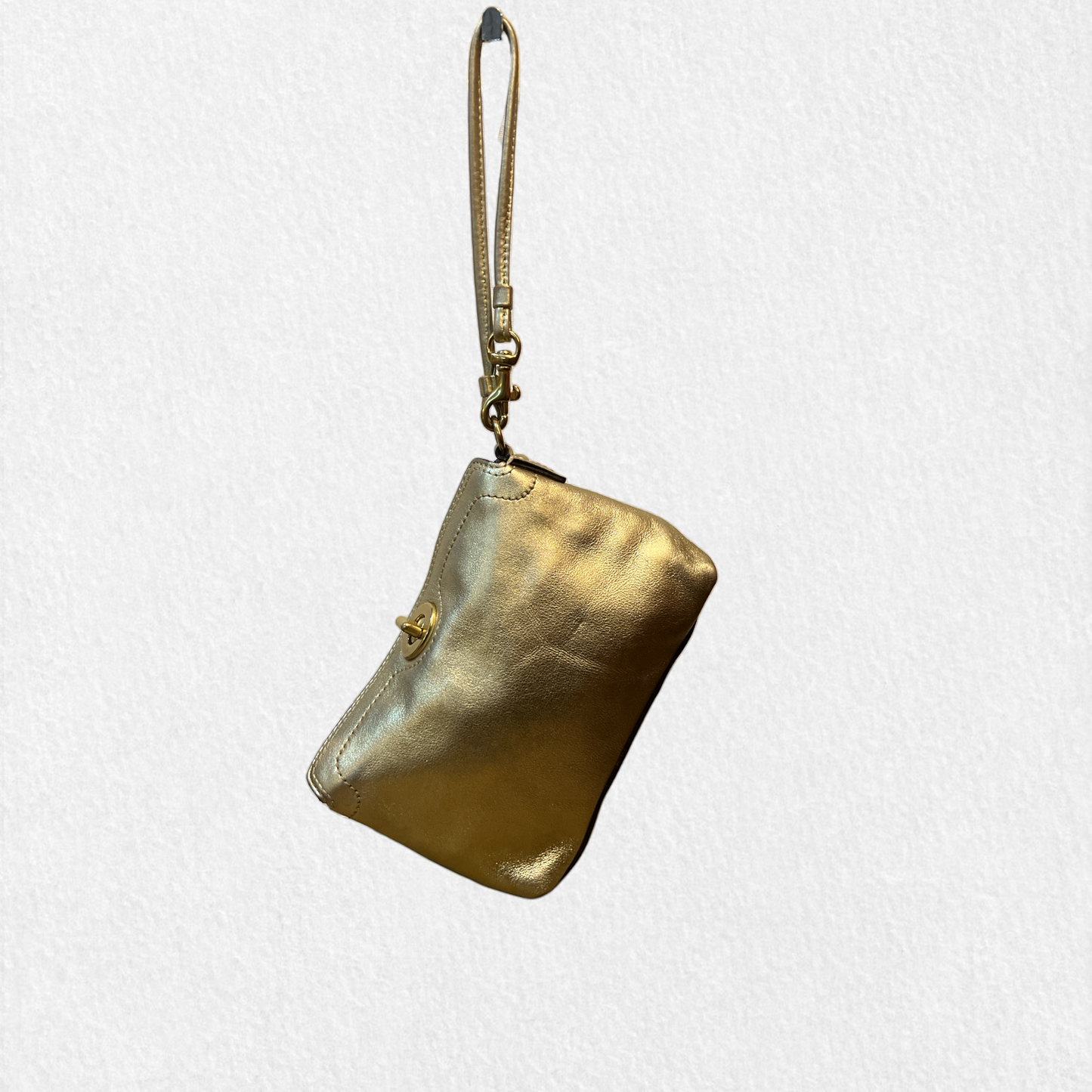 Coach Signature Metallic Leather Clutch Wristlet