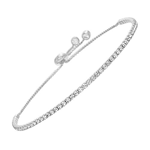 Adjustable Bolo Bracelet Made with Swarovski Crystals