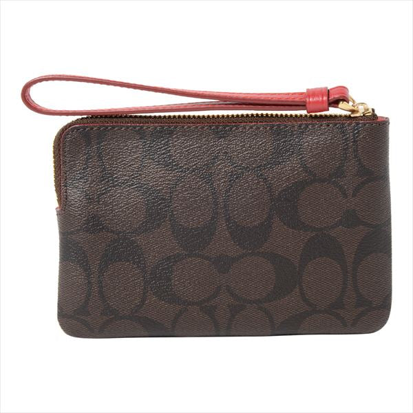 Coach F58035 Corner Zip Wristlet Signature Canvas