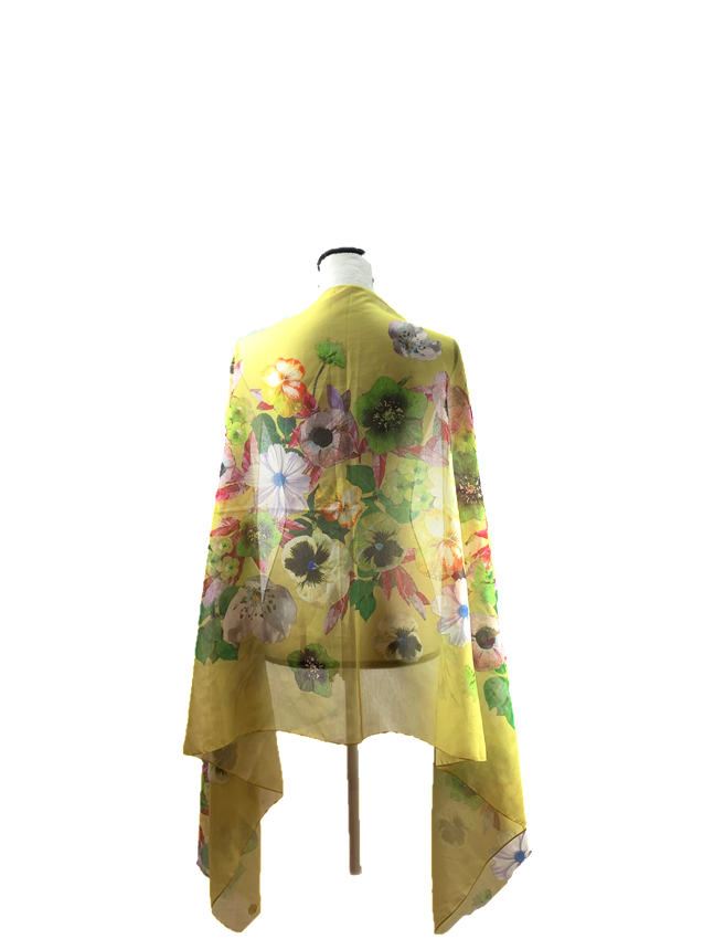 Isaac Mizrahi Live! Watercolor Floral Print Chiffon Scarf