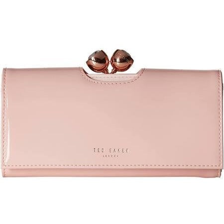 Ted Baker Patent Leather Purse with Crystal Clasp - Light Pink