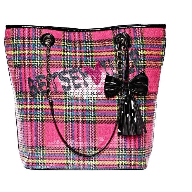 Betsey johnson checkered on sale purse