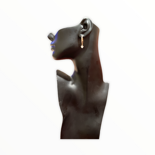 Crystal Drop Hoop Earrings - 14kt Gold Overlay