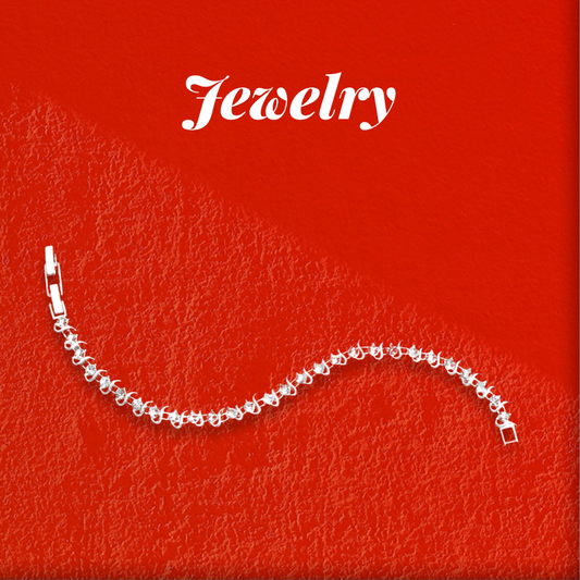 Tennis Bracelet With Swarovski Crystals - Sterling Silver Overlay