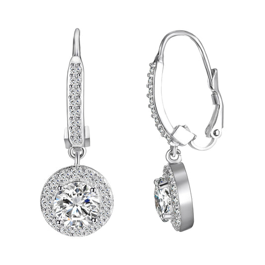 Halo Drop Earrings with Swarovski Elements