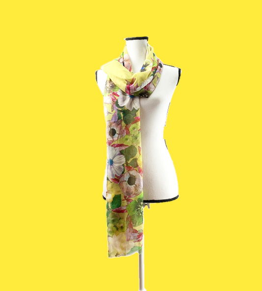 Isaac Mizrahi Live! Watercolor Floral Print Chiffon Scarf