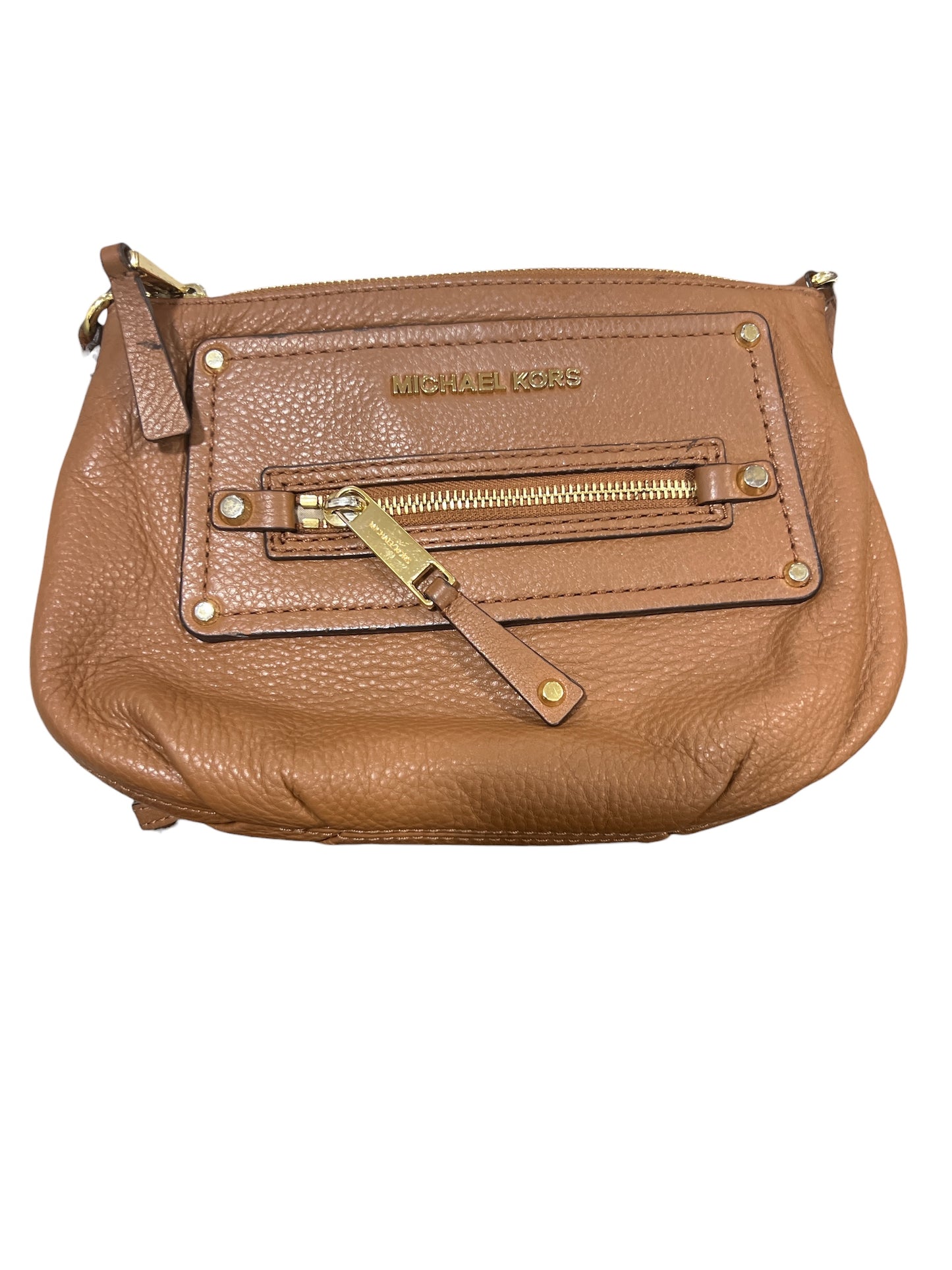 Michael Kors Gilmore Crossbody Bag in Chestnut Brown Pebble Leather