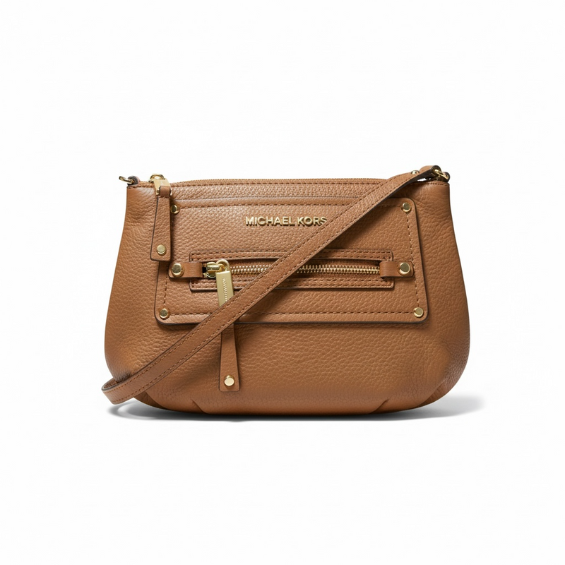 Michael Kors Gilmore Crossbody Bag in Chestnut Brown Pebble Leather