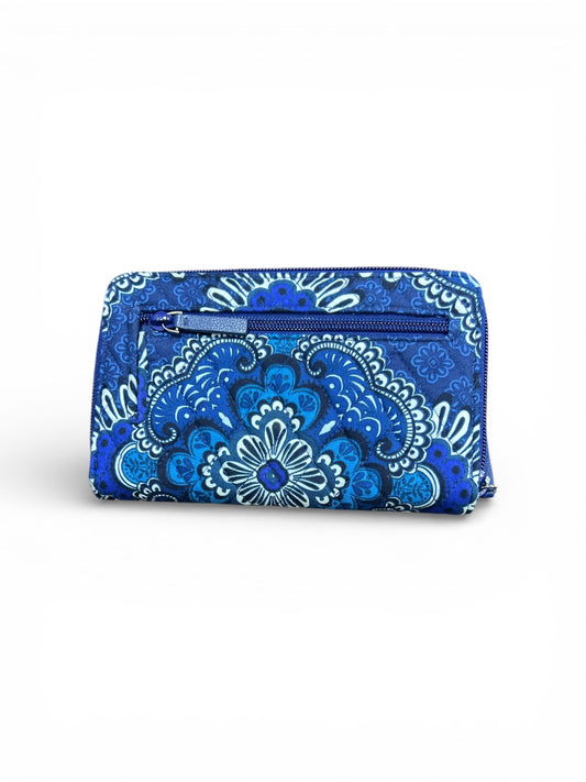 Vera Bradley RFID Turnlock Wallet Tropics Tapestry Blue
