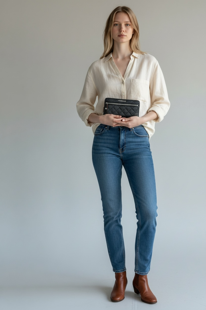 MZ Wallace Black Long Crosby Wallet