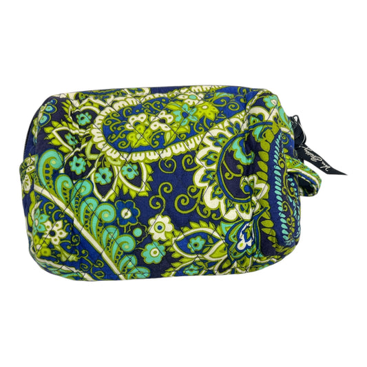 Vera Bradley Rhythm & Blues Blue Green Floral Paisley Lined Cosmetic Bag