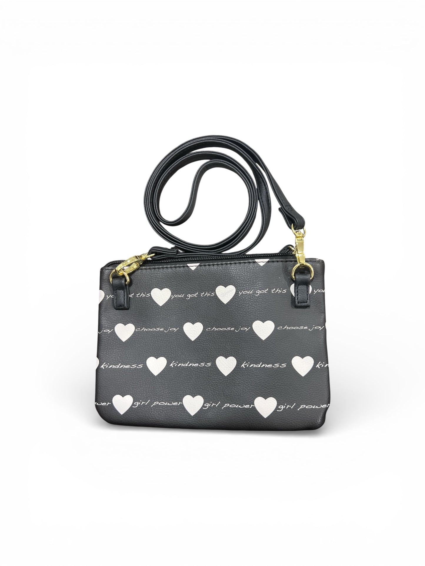 Luv Betsey Johnson Black White Heart
Print Convertible Crossbody