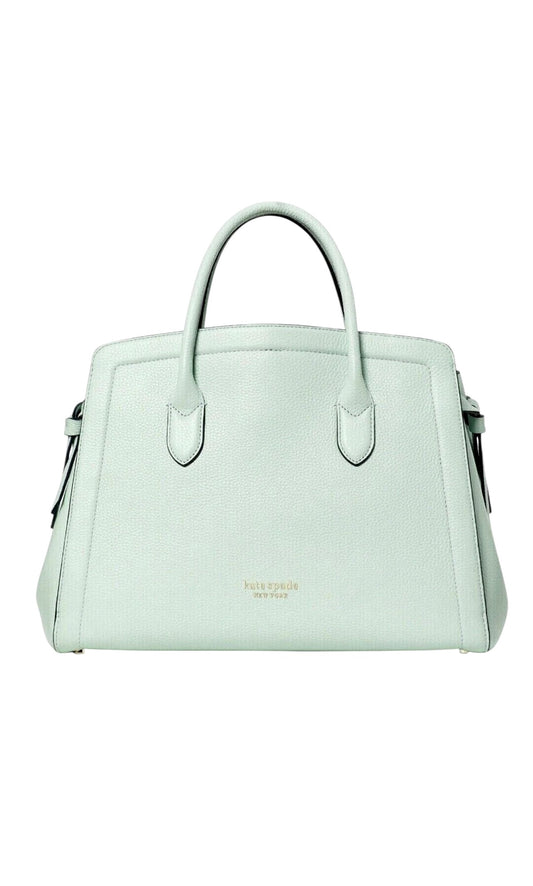 Kate Spade Knott Pebble Leather Satchel Chrystal Blue