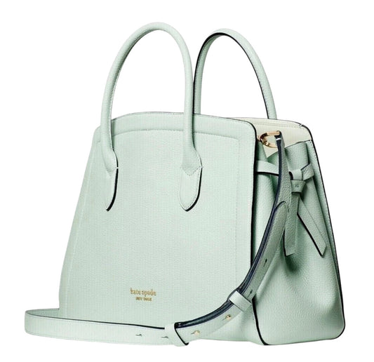 Kate Spade Knott Pebble Leather Satchel Chrystal Blue
