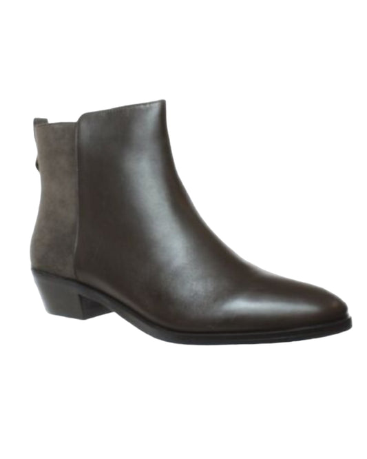 COACH Carmen Semi Matte Calf Leather Suede Bootie Mink 9M