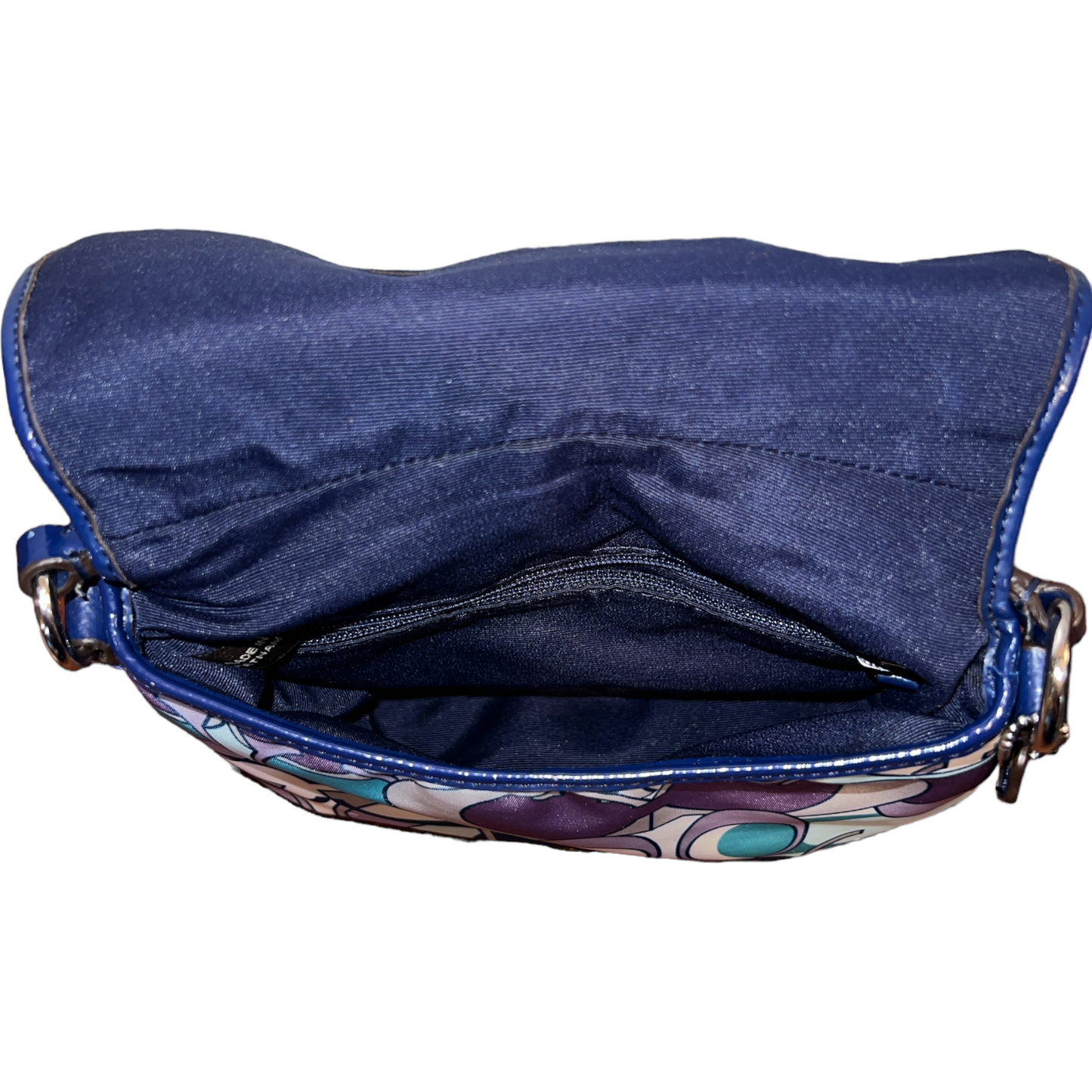 COACH "Kyra" Scarf Print Blue Multicolor Flap Crossbody Handbag