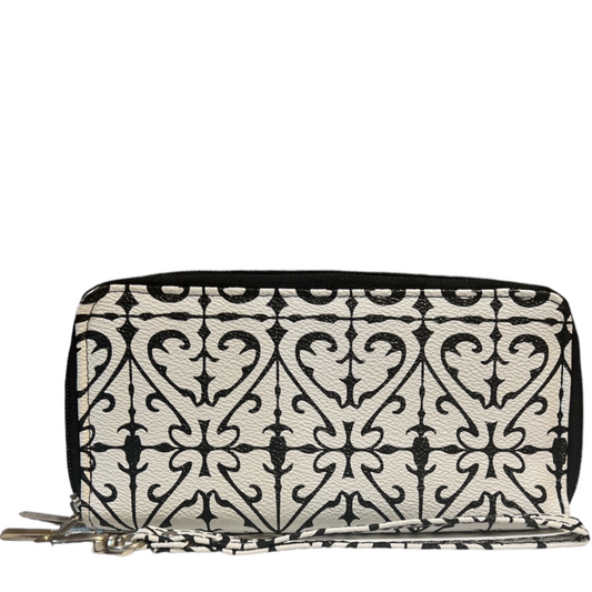 Fashion Black & White 2 Zip Wallet