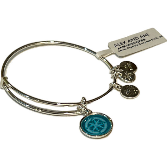 Alex and Ani Crystal Compass Charm Bangle Bracelet