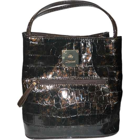 J. Renee Faux Croc Bronze Patent Handbag