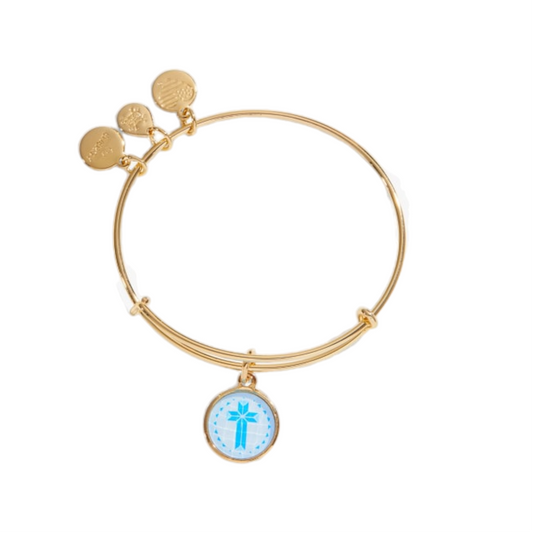 Alex and Ani Crystal Cross Charm Bangle Bracelet