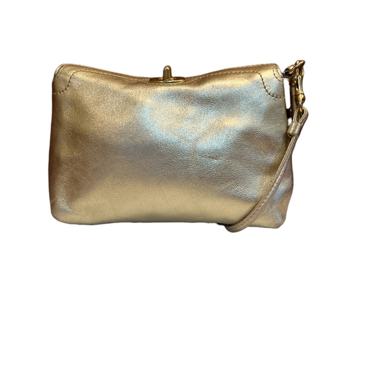 Coach Signature Metallic Leather Clutch Wristlet