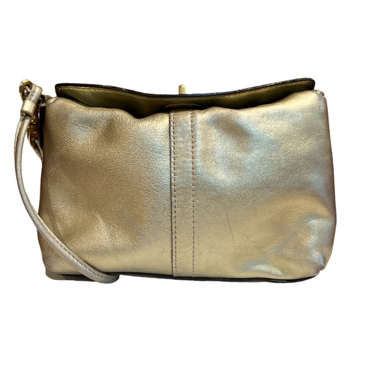 Coach Signature Metallic Leather Clutch Wristlet
