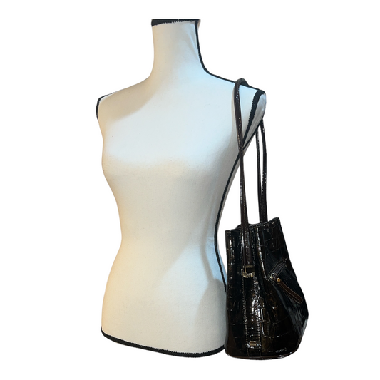 J. Renee Faux Croc Bronze Patent Handbag