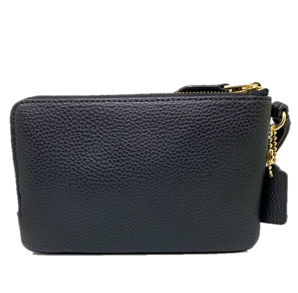 Double Corner Zip Wallet In Polished Pebble Leather Style F87590