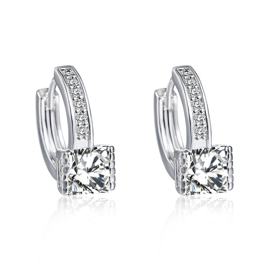 Princess Cut Hoop Earrings Made with Swarovski Elements