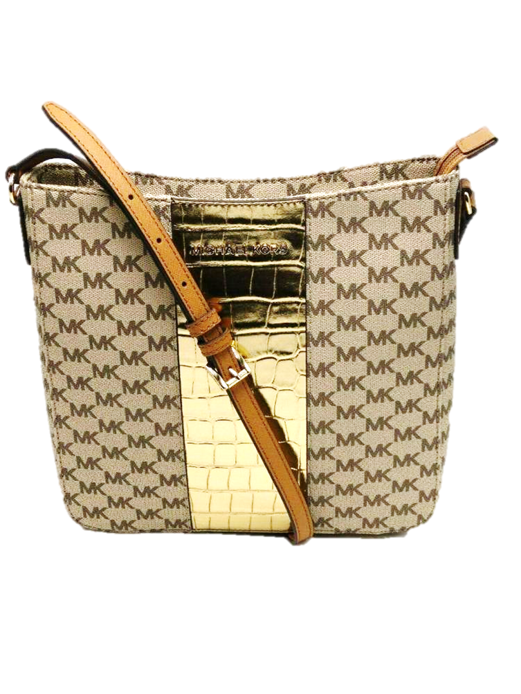 Michael Kors Golden Center Stripe Messenger Bag