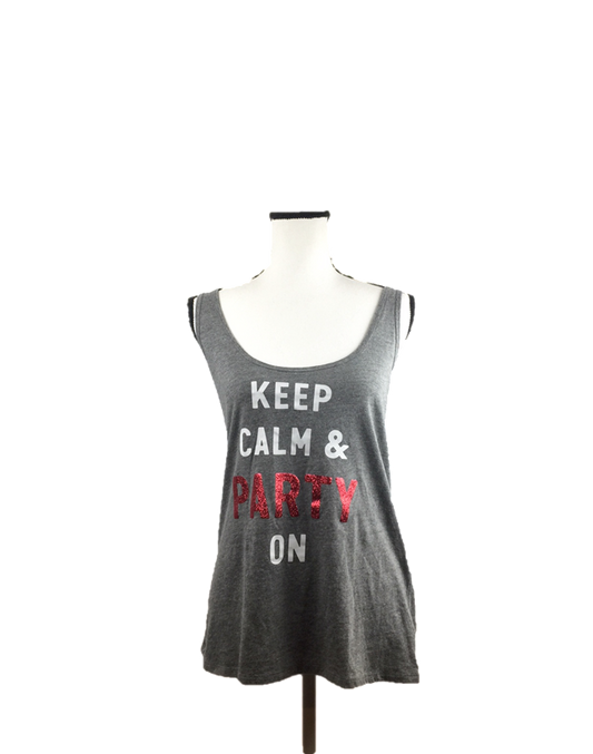 Victoria's Secret Keep Calm Party On Tank Top - Size Large