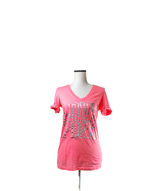 Pink Victoria's Secret V-Neck Tee - Size S|P
