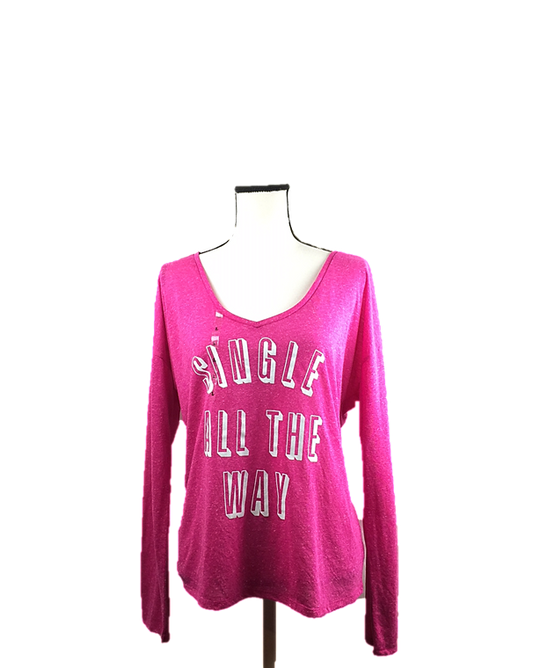 Victoria's Secret "Single All The Way" Dreamer Pink Sleep Shirt - Size Large