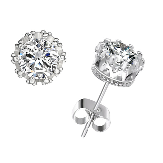 Swarovski Elements Crown Stud Earrings