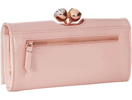 Ted Baker Patent Leather Purse with Crystal Clasp - Light Pink