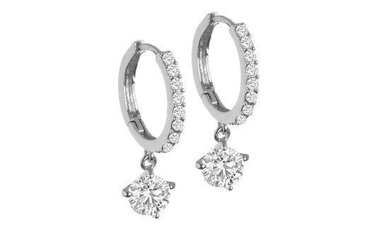 Crystal Drop Hoop Earrings