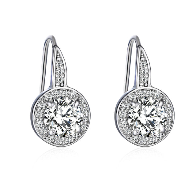 Halo Earrings made with Swarovski elements - Sterling Silver overlay