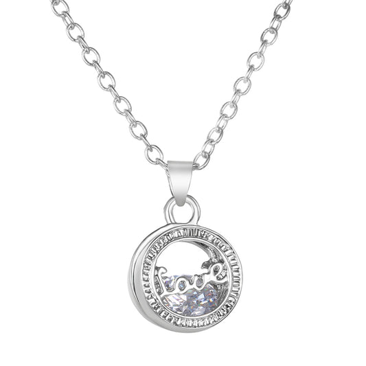 Love Locket Necklace Made with Swarovski Elements - Rhodium Overlay