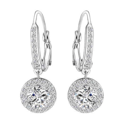 Halo Drop Earrings with Swarovski Elements